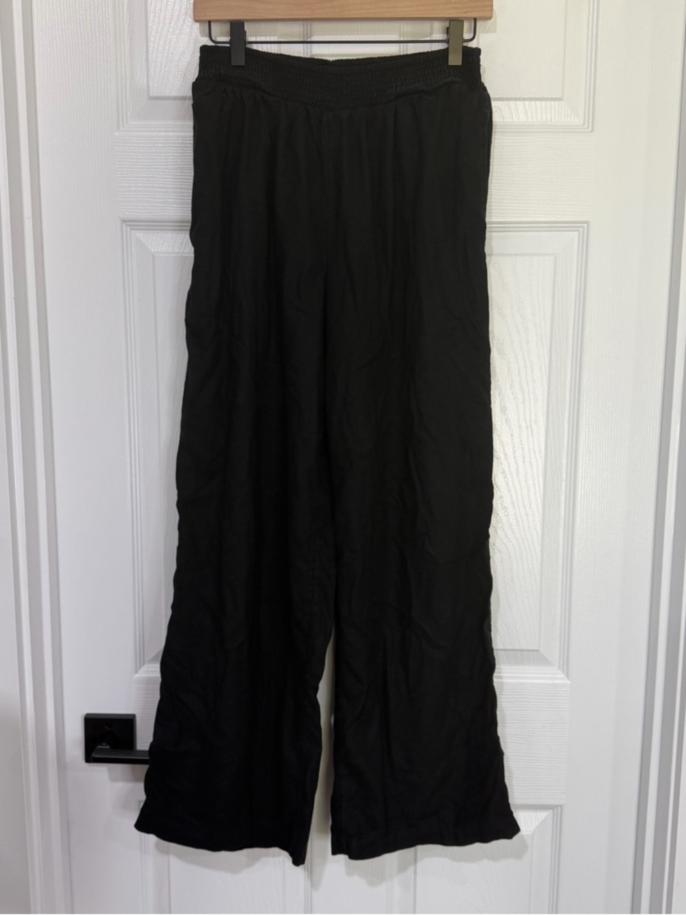 aerie Black Wide-Leg Pull-On Pants